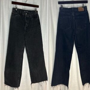 Denim Forum The Farrah High Rise Wide Leg Black Cropped Jeans Size 26‎
